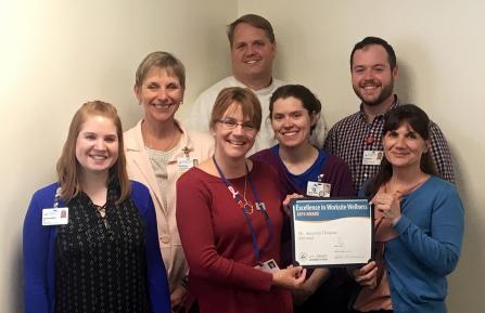 Mt. Ascutney staff with the Excellence in Worksite Wellness award certificate
