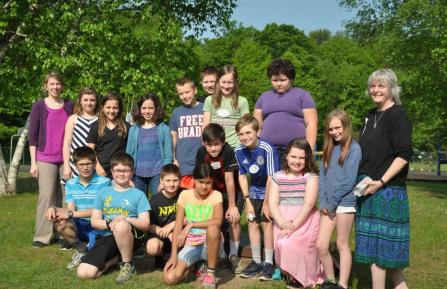 Hartland Elementary school students and teacher