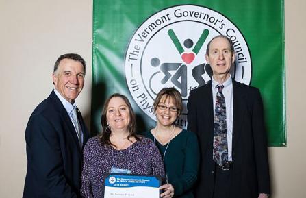 Governor Phil Scott, Amber Bedi, Sandi Dion, and Mark Levin, MD
