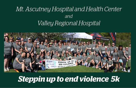 Group photo of Mt. Ascutney Hospital and Health Center and Valley Regional Hospital employees participating in 5k run to end violence