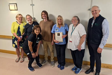 Mt. Ascutney Hospital and Health Center (MAHHC) recognized Carol Morin (center) as Employee of the Month.