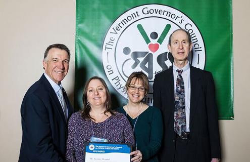 Governor Phil Scott, Amber Bedi, Sandi Dion, and Mark Levin, MD
