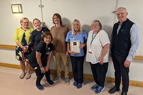 Mt. Ascutney Hospital and Health Center (MAHHC) recognized Carol Morin (center) as Employee of the Month.
