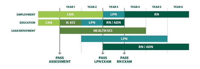 Timeline details of the Nursing Pathway Program